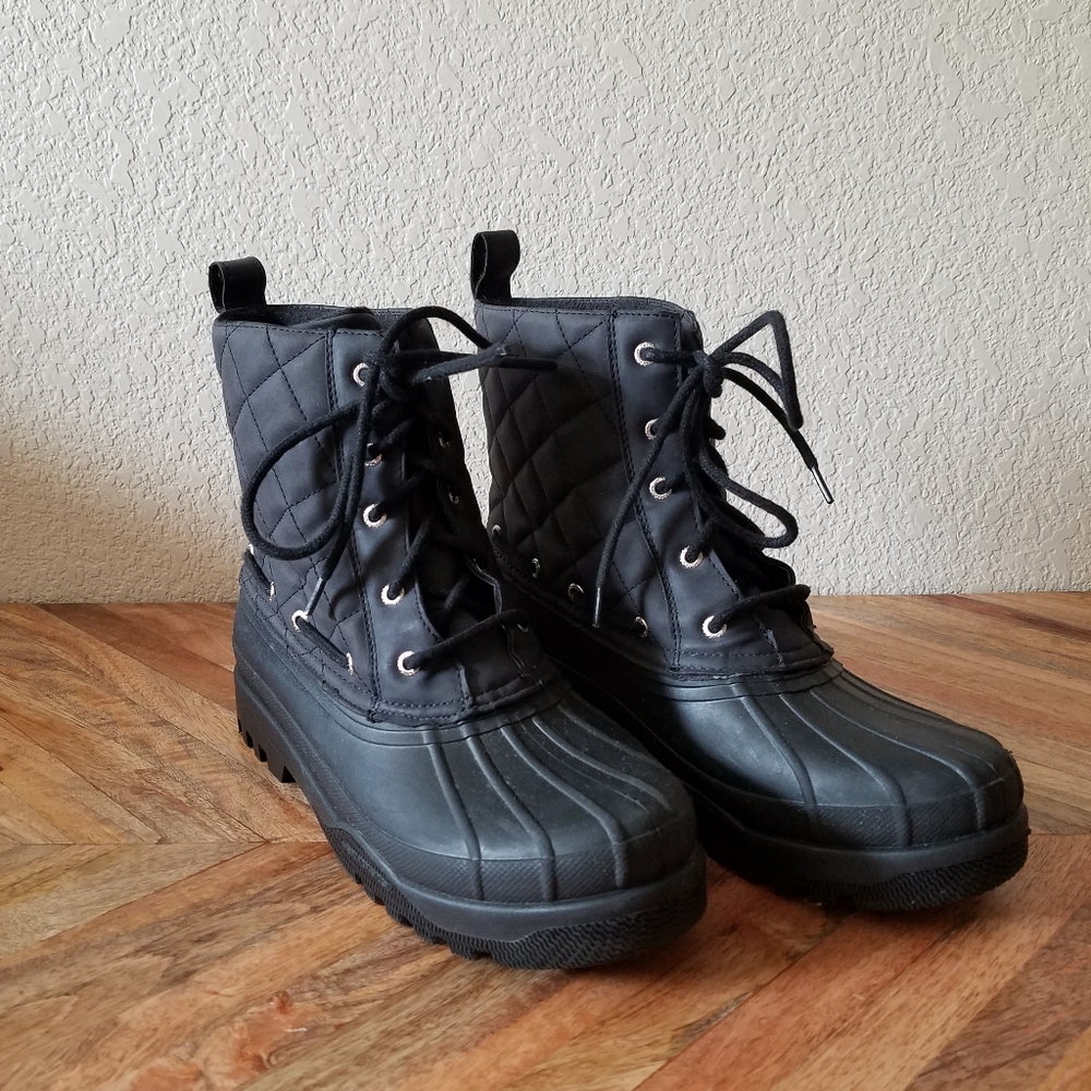 Sperry Black Quilted Winter Boots